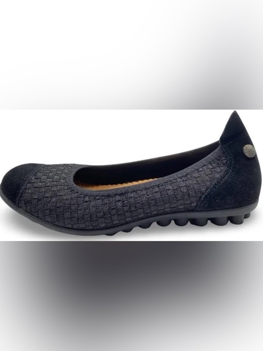 Bernie mev. Bella Me Black Metallic Women's Ballet Flats